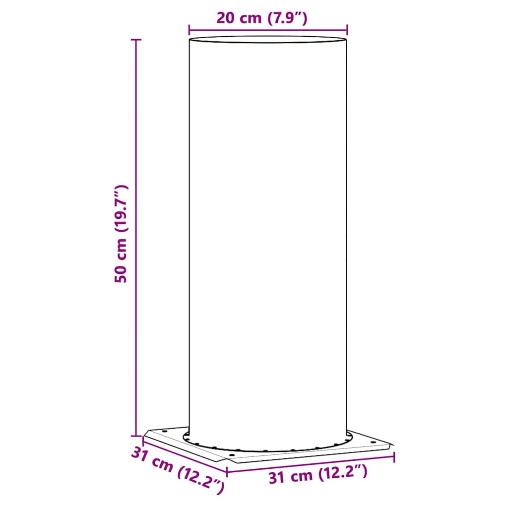vidaXL Chimney Head Extension Silver 31 x 31 x 50 cm Stainless Steel