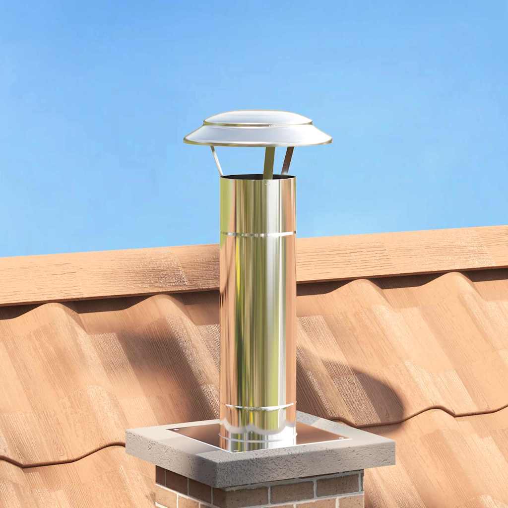 vidaXL Chimney Extension Silver 25 x 25 x 65 cm Stainless Steel