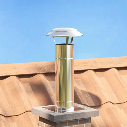 vidaXL Chimney Extension Silver 25 x 25 x 65 cm Stainless Steel