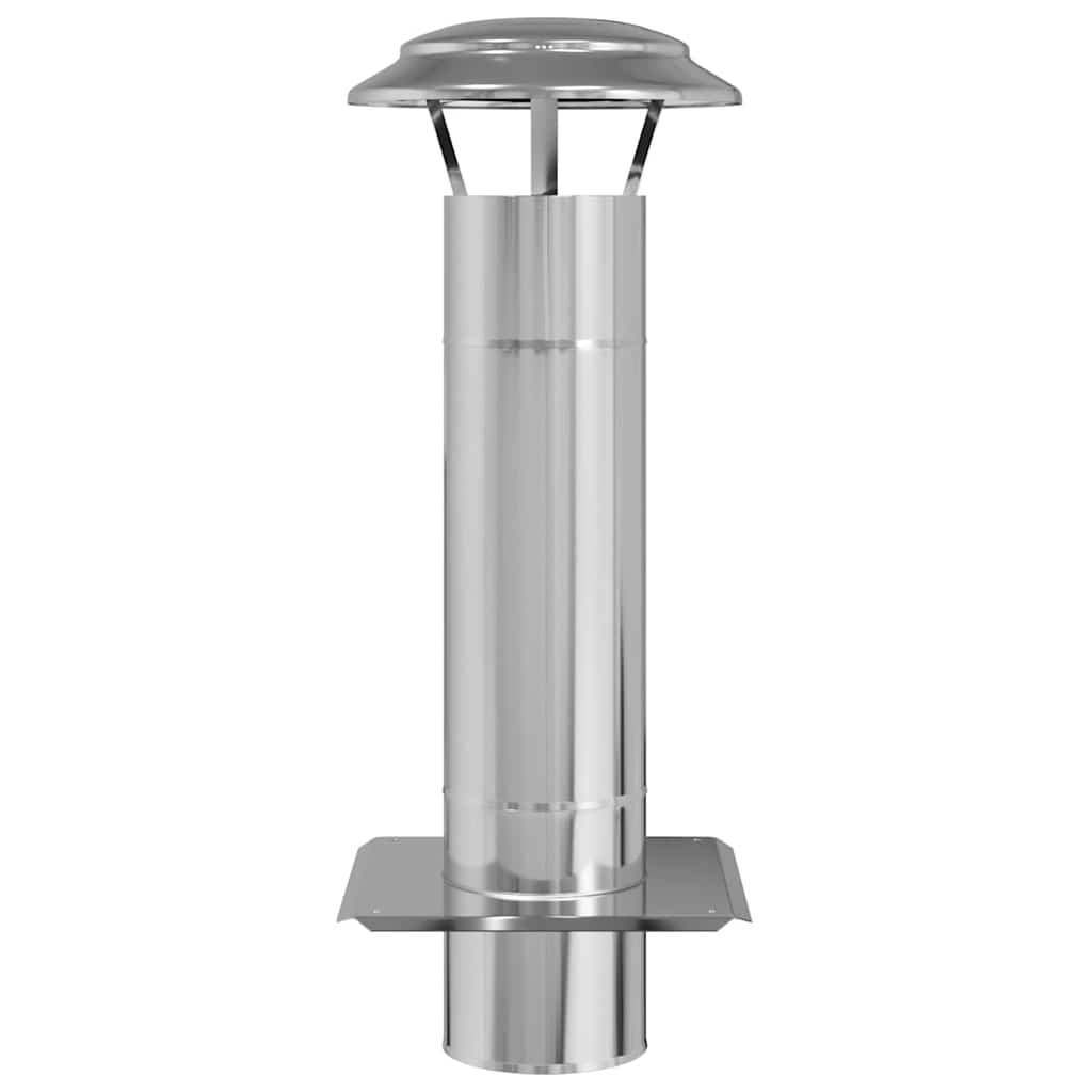 vidaXL Chimney Extension Silver 25 x 25 x 65 cm Stainless Steel