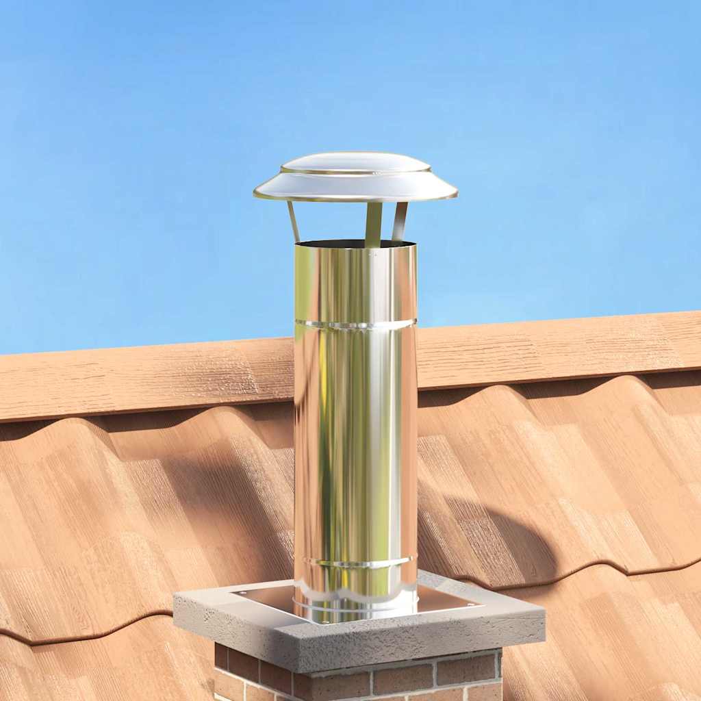 vidaXL Chimney Extension Silver 25 x 25 x 65 cm Stainless Steel