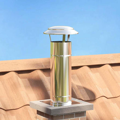 vidaXL Chimney Extension Silver 25 x 25 x 65 cm Stainless Steel