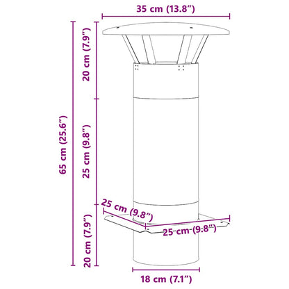 vidaXL Chimney Extension Silver 35 x 35 x 65 cm Stainless Steel