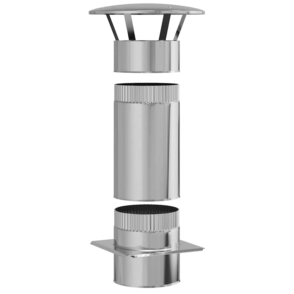 vidaXL Chimney Extension Silver 35 x 35 x 65 cm Stainless Steel
