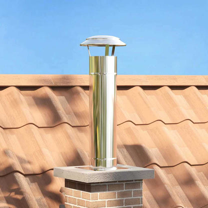 vidaXL Chimney Extension Silver 25 x 25 x 82 cm Stainless Steel