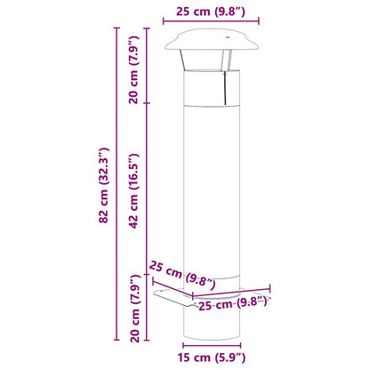 vidaXL Chimney Extension Silver 25 x 25 x 82 cm Stainless Steel