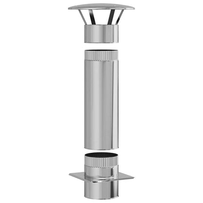 vidaXL Chimney Extension Silver 35 x 35 x 82 cm Stainless Steel
