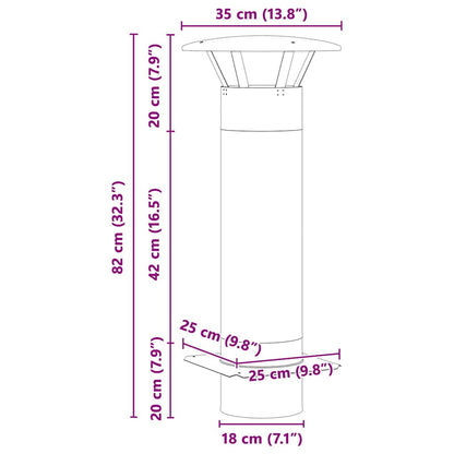 vidaXL Chimney Extension Silver 35 x 35 x 82 cm Stainless Steel