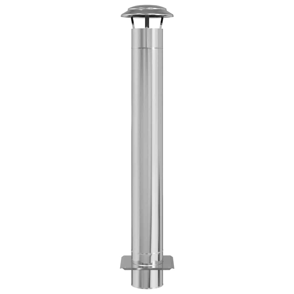 vidaXL Chimney Extension Silver 25 x 25 x 132 cm Stainless steel