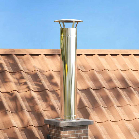 vidaXL Chimney Extension Silver 35 x 35 x 132 cm Stainless steel