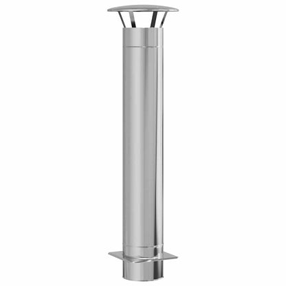 vidaXL Chimney Extension Silver 35 x 35 x 132 cm Stainless steel