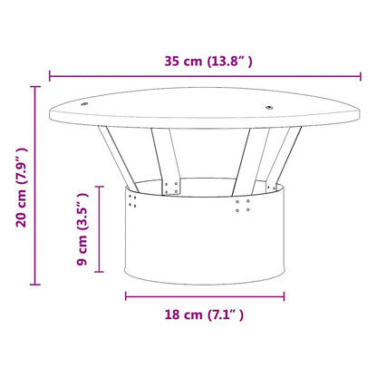 vidaXL Rain Cover Chimney Silver 35 x 35 x 20 cm Stainless Steel