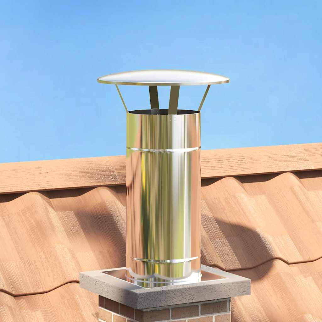 vidaXL Rain Cover Chimney Silver 35 x 35 x 20 cm Stainless Steel
