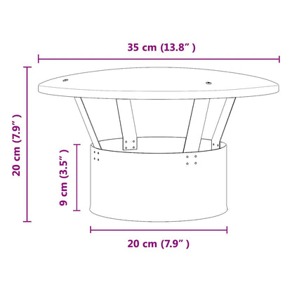 vidaXL Rain Cover Chimney Silver 35 x 35 x 20 cm Stainless Steel