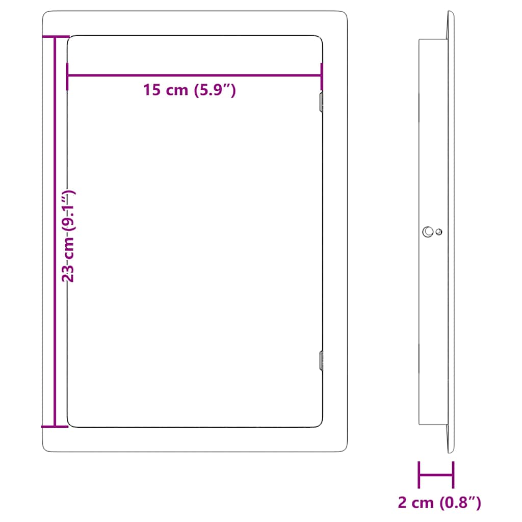 vidaXL Access Panels 2 pcs White 15 x 23 cm ABS Plastic