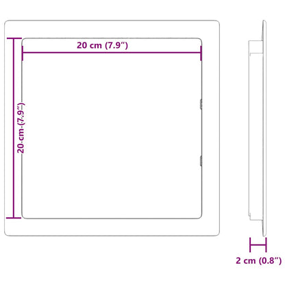 vidaXL Access Panels 2 pcs White 20 x 20 cm ABS Plastic