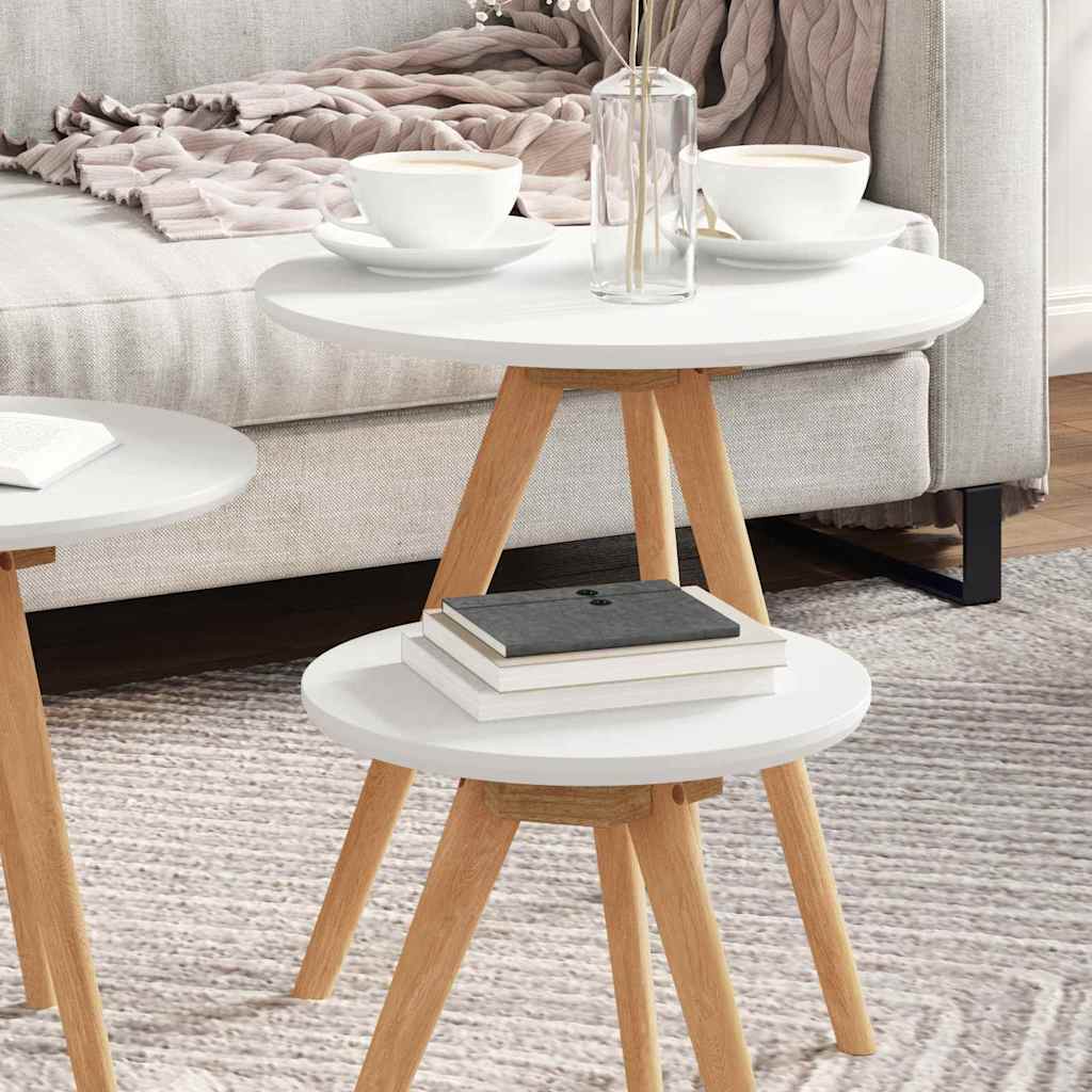 vidaXL Coffee Table 3 pcs Brown Solid Walnut Wood