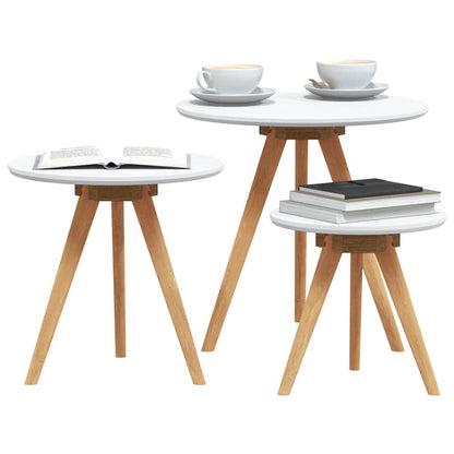 vidaXL Coffee Table 3 pcs Brown Solid Walnut Wood