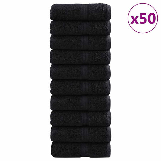 vidaXL Guest Towel SOLUND 50 pcs Black 30 x 50 cm 550 gsm