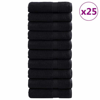 vidaXL Guest Towel SOLUND 25 pcs Black 70 x 140 cm 550 gsm