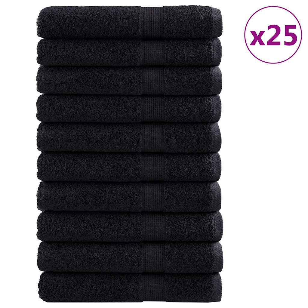 vidaXL Guest Towel SOLUND 25 pcs Black 100 x 200 cm 550 gsm