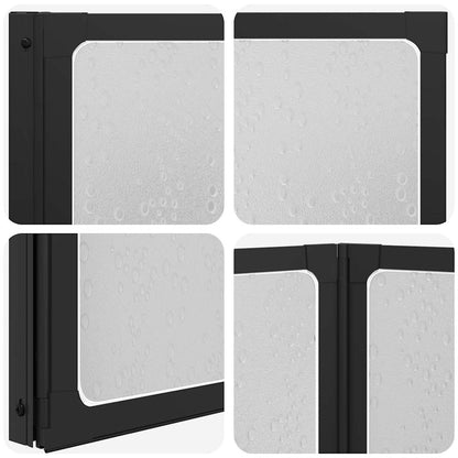 vidaXL Shower Screen Folding Manual Black 120 x 2 x 117 cm Aluminium