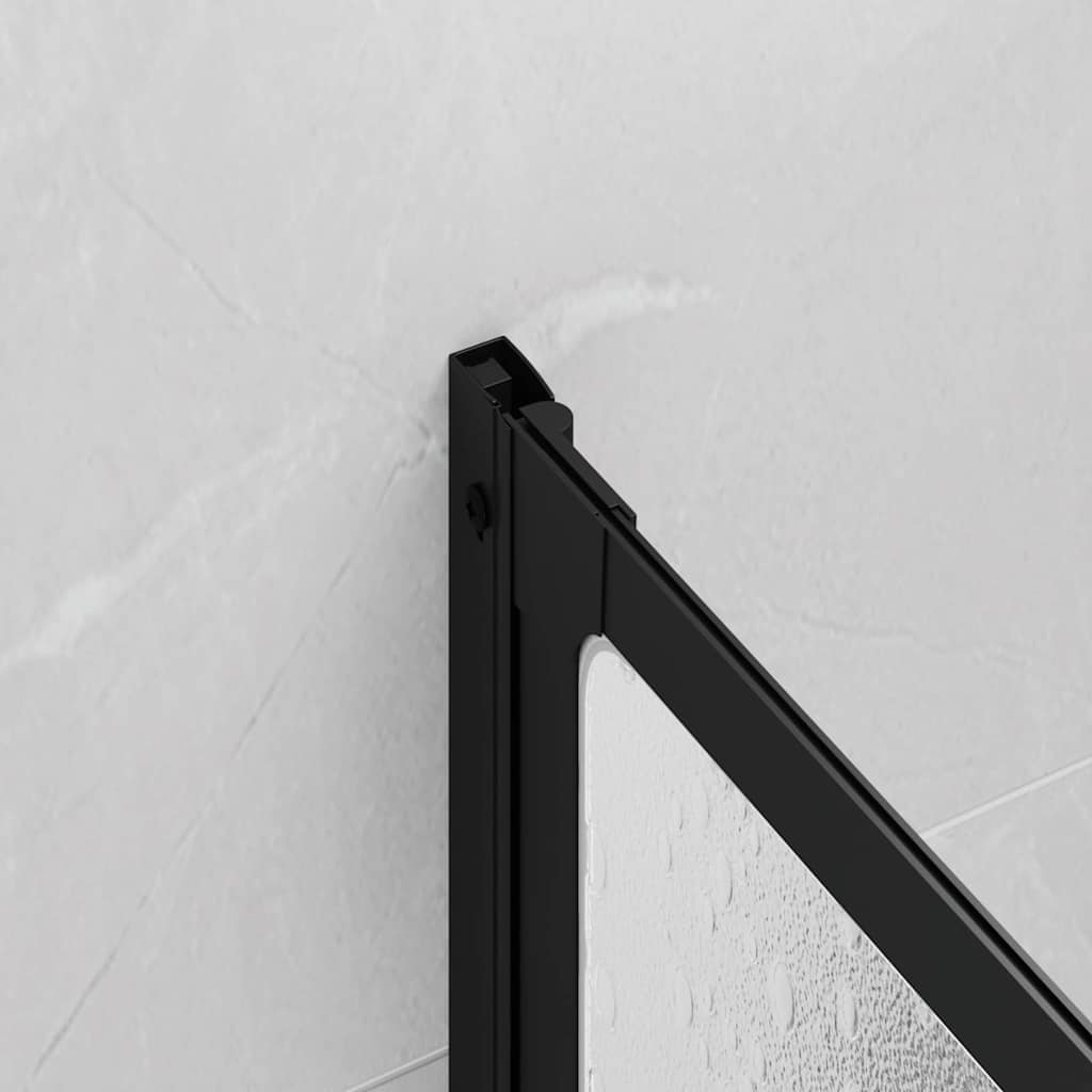 vidaXL Shower Screen Folding Manual Black 120 x 2 x 117 cm Aluminium