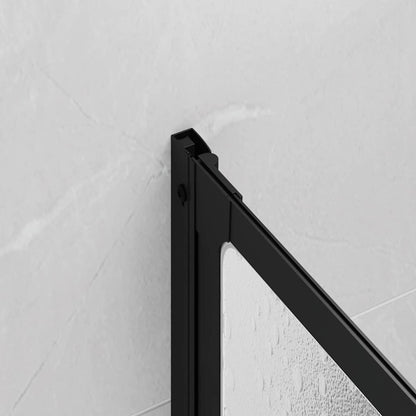 vidaXL Shower Screen Folding Manual Black 120 x 2 x 117 cm Aluminium