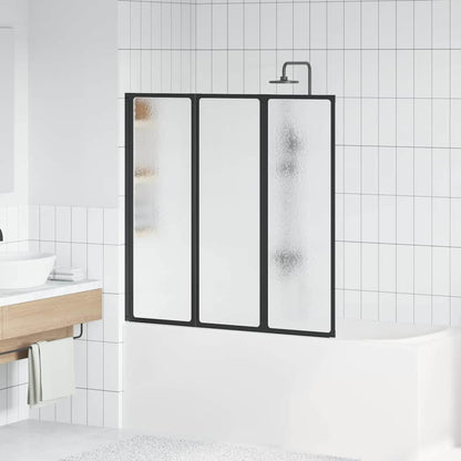 vidaXL Shower Screen Folding Manual Black 120 x 2 x 117 cm Aluminium