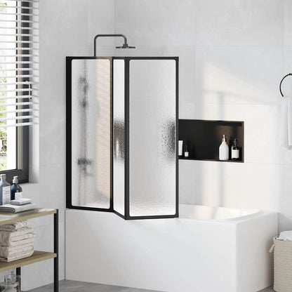 vidaXL Shower Screen Folding Manual Black 120 x 2 x 117 cm Aluminium