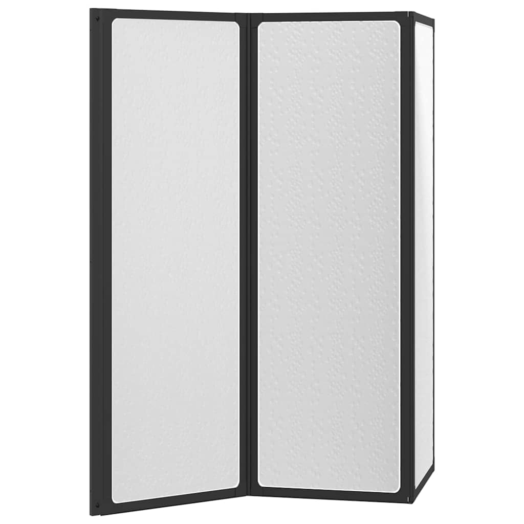 vidaXL Shower Screen Folding Manual Black 120 x 2 x 117 cm Aluminium