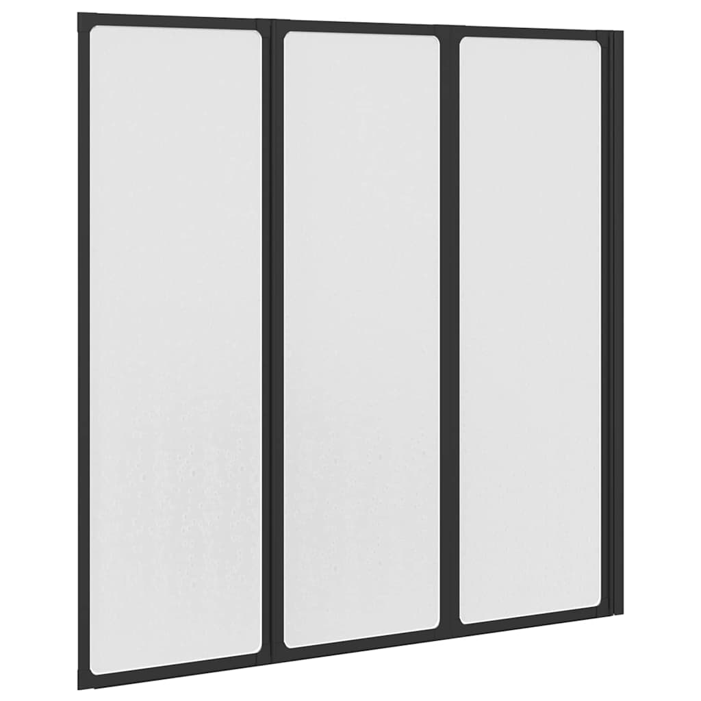 vidaXL Shower Screen Folding Manual Black 120 x 2 x 117 cm Aluminium
