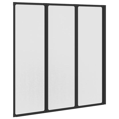 vidaXL Shower Screen Folding Manual Black 120 x 2 x 117 cm Aluminium