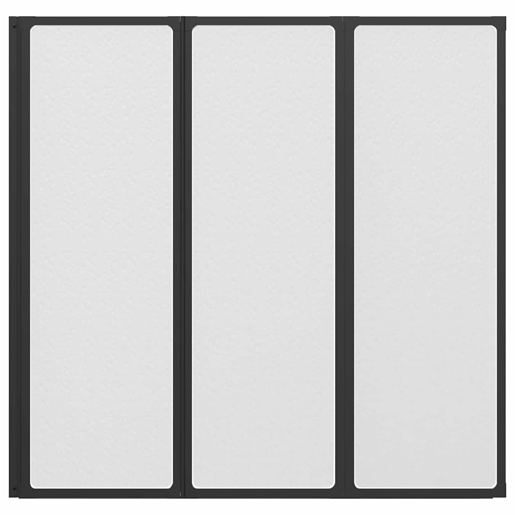 vidaXL Shower Screen Folding Manual Black 120 x 2 x 117 cm Aluminium