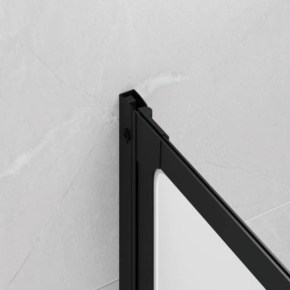vidaXL Shower Screen Folding Black 132 x 2 x 140 cm Aluminium and PP