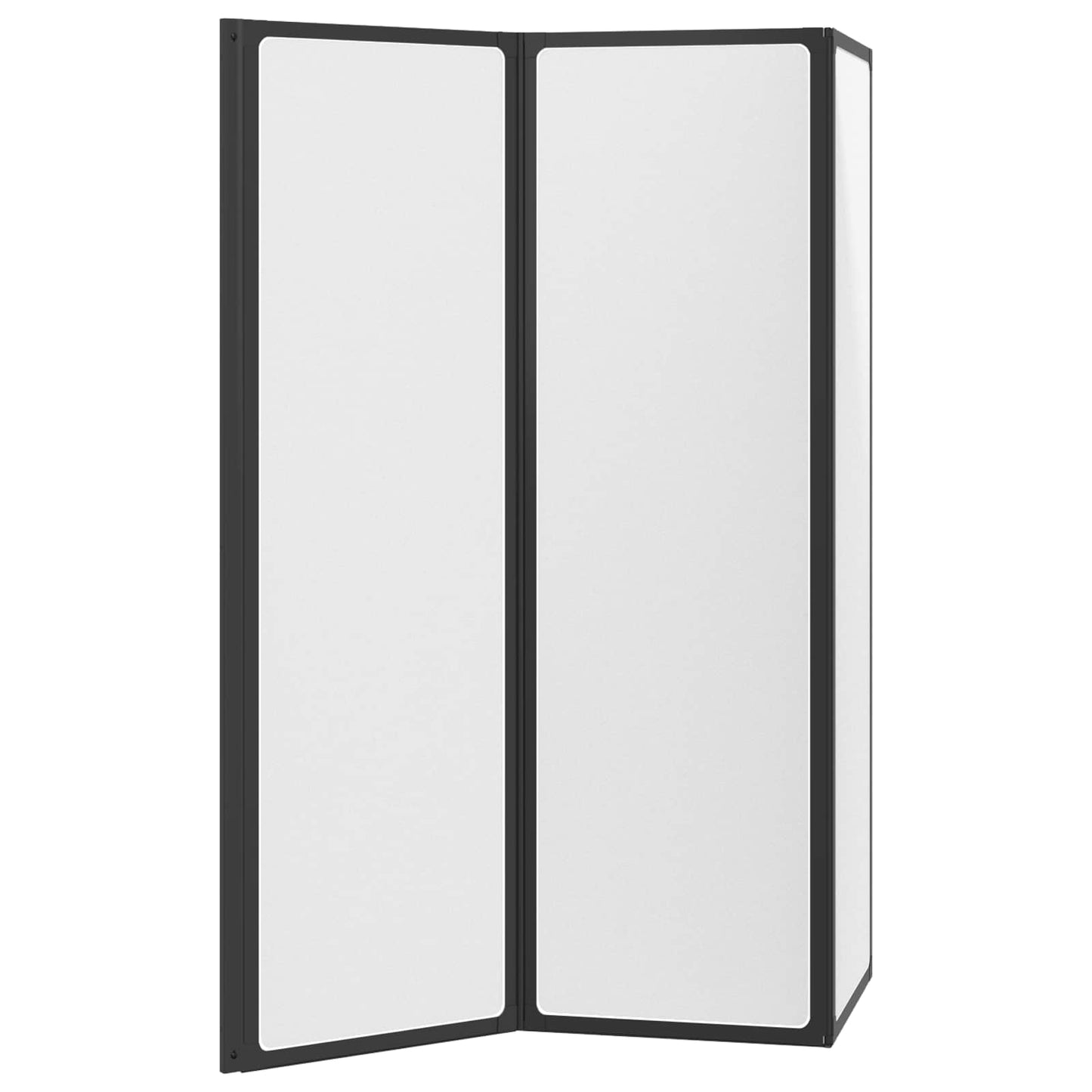 vidaXL Shower Screen Folding Black 132 x 2 x 140 cm Aluminium and PP