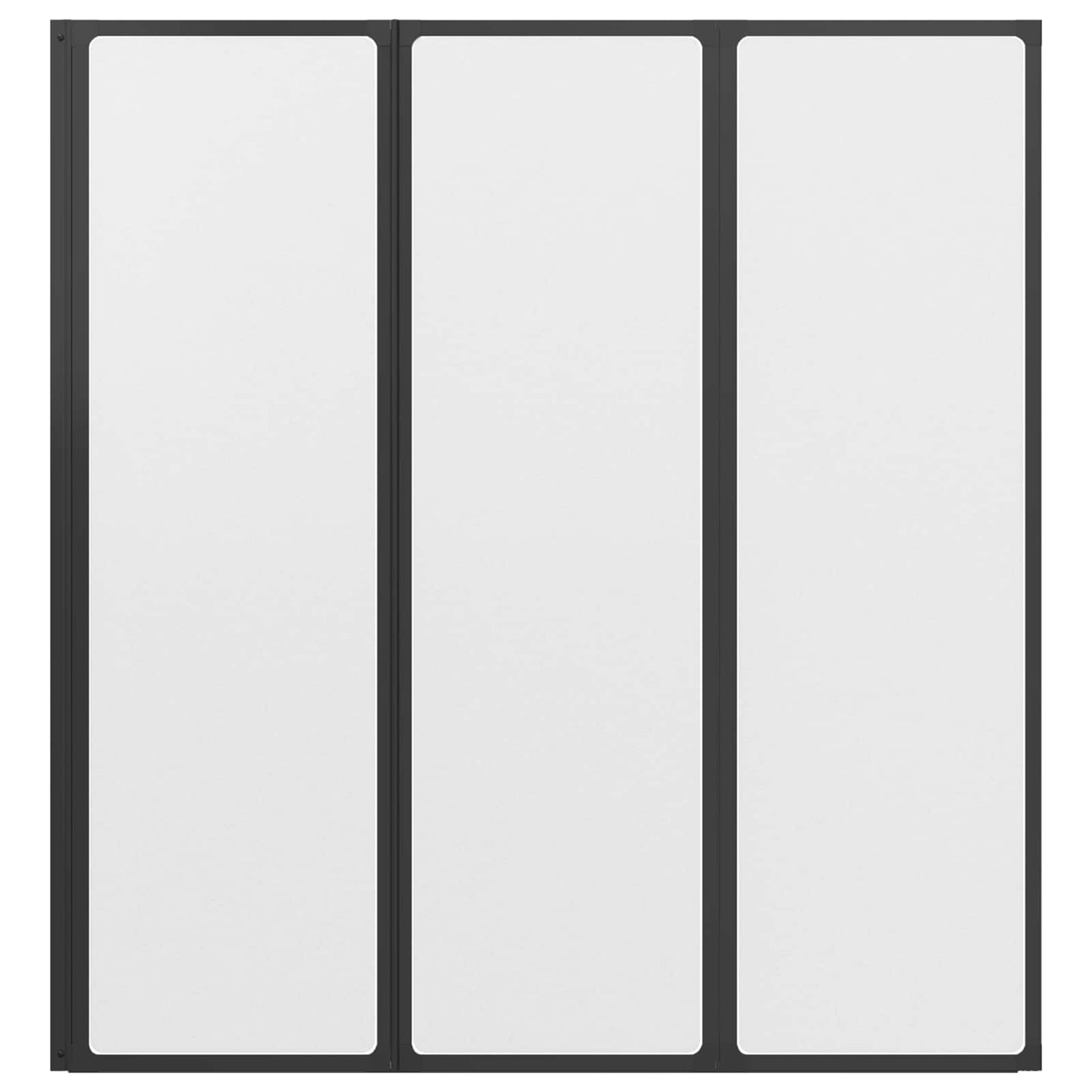 vidaXL Shower Screen Folding Black 132 x 2 x 140 cm Aluminium and PP