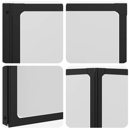 vidaXL Shower Screen Folding Black 168 x 140 cm Aluminium