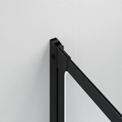 vidaXL Shower Screen Folding Black 168 x 140 cm Aluminium