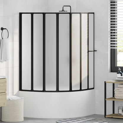 vidaXL Shower Screen Folding Black 168 x 140 cm Aluminium