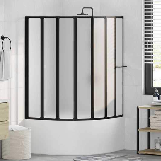 vidaXL Shower Screen Folding Black 168 x 140 cm Aluminium