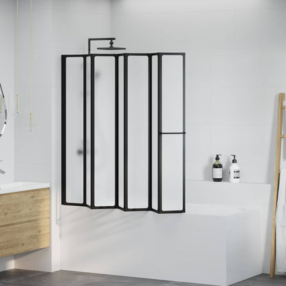 vidaXL Shower Screen Folding Black 168 x 140 cm Aluminium