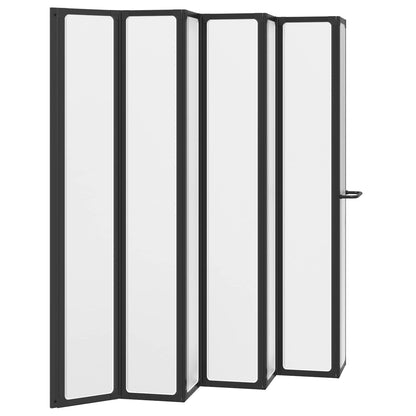 vidaXL Shower Screen Folding Black 168 x 140 cm Aluminium