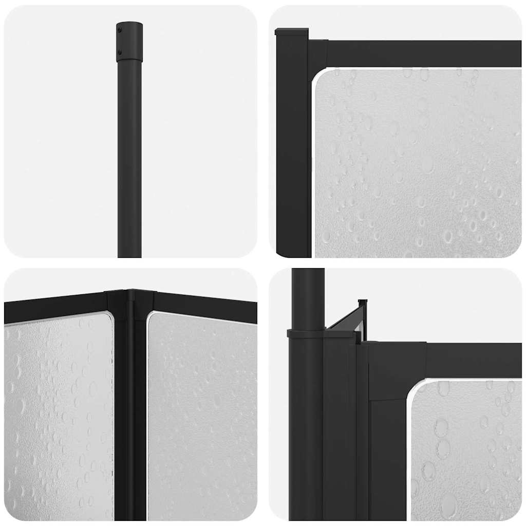 vidaXL Shower Screen Folding White Aluminium