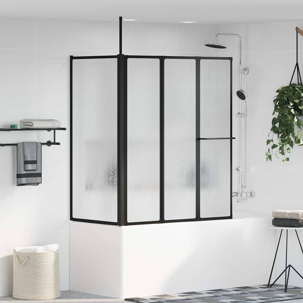 vidaXL Shower Screen Folding White Aluminium