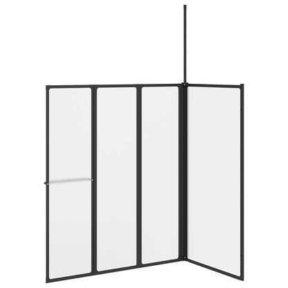 vidaXL Shower Screen Folding White Aluminium