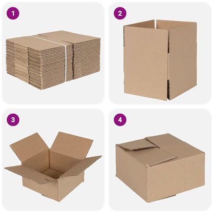 vidaXL Folding Box 50 pcs Natural 15 x 15 x 8 cm Cardboard