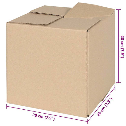 vidaXL Folding Box 50 pcs Natural 20 x 20 x 20 cm Cardboard