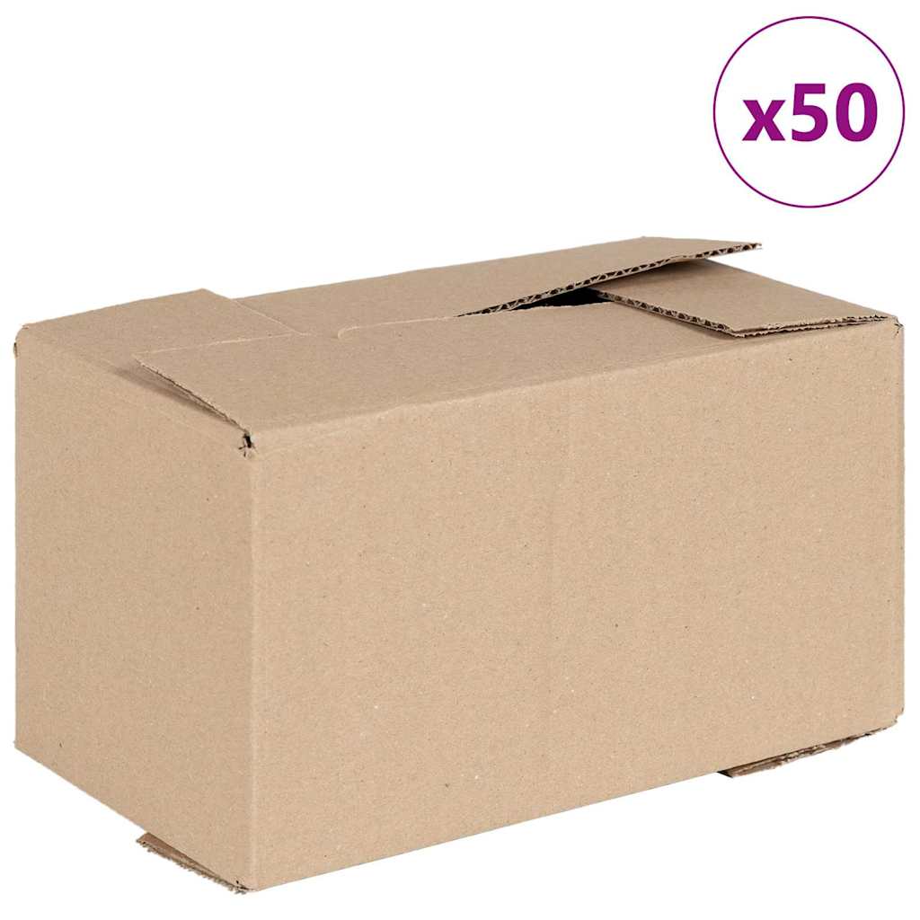 vidaXL Folding Box 50 pcs Natural 24 x 13 x 13 cm Cardboard