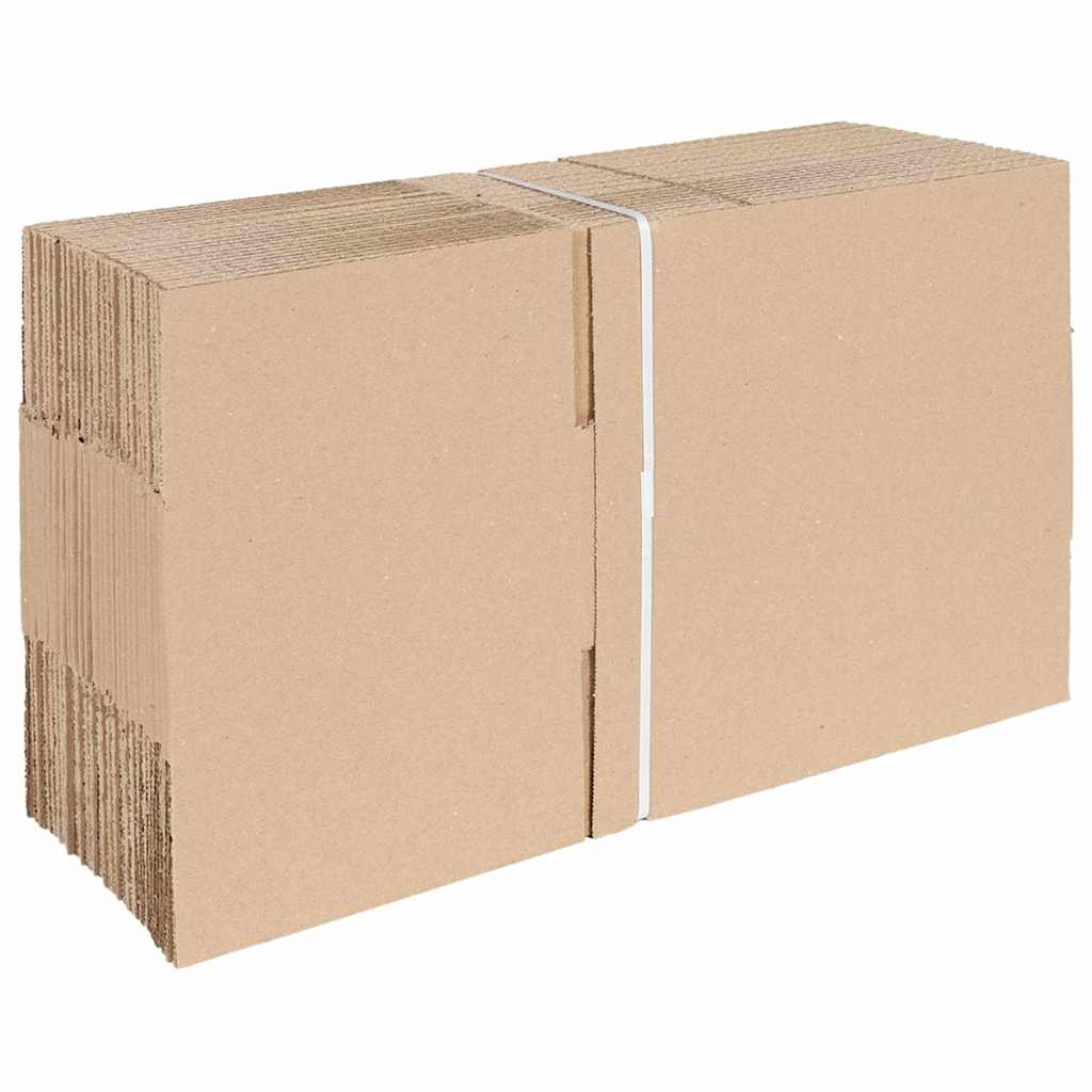 vidaXL Folding Box 50 pcs Natural 25 x 17.5 x 10 cm Cardboard